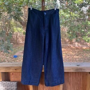 SBJ Austin Women's Blue Denim High Rise Wide Leg Trouser Jeans Size 2